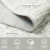 5x8 Washable Area Rug for Living Room Bedroom: Non-Slip Modern White Gray
