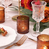 24 Pcs Amber Votive Tealight Candle Holders, Fall Christmas Decorations