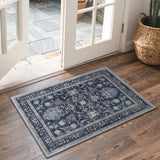 2x4 Washable Small Rug for Entryway Floral Indoor Door Mat Non Slip