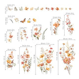 decalmile Boho Flower Wall Decals Garden Floral Butterflies Wildflower Wall Stickers Girls Bedroom Living Room Baby Nursery Wall Decor