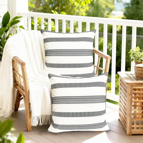 Decorative Throw Pillow Covers Set of 2 Black pillow covers 16x16 inch