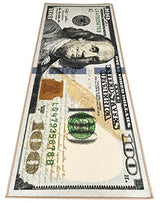 HUAHOO Money Rugs 100 Dollar Bill Runner Cool Area Rug for Living Room Kitchen Rug Laundry Runner Rug Bedroom Bathroom Mat (18" x 43")