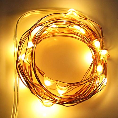 with Timer Function Battery Operated Dewdrop Led Lights,Mini Fairy Lights for Home Parties Christmas/Halloween Holiday Decoration,6 Hours on/18 Hours Off,30 LEDs,10 Feet (Warm White, 1)