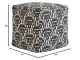 47th & Main Modern Footstool, Blue Accent Pouf