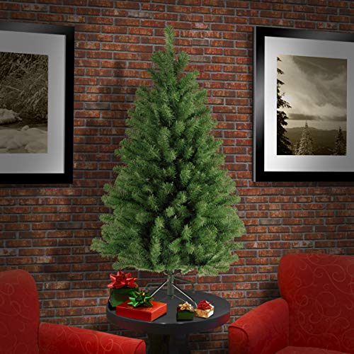 National Tree Company 4 ft Unlit North Valley Spruce Mini Artificial Christmas Tree, 307 Tips, Includes Stand, Green