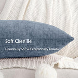 HWY 50 Throw Pillow Cover 18x18 Inch Soft Chenille Dark Grey Blue Pack of 2