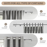 1” Diameter Silver Curtain Rods for Windows, 1 Pack 30-120 Inch Heavy Duty Window Treatment Rods, Long Adjustable Curtain Rod, Fits Most Standard Windows, Suitable for Bedroom, Living Room, Farmhouse