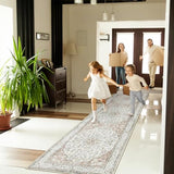 Lahome Oriental Kitchen Runner Rug 2.5x10 Washable Hallway Runner Non-Slip Rug Runners for Hallways 10ft Ultra-Thin Soft Rug Boho Indoor Low-Pile Carpet for Entryway Laundry Room Helena Terracotta