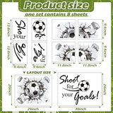 Gersoniel Soccer Wall Decal Gift 3D Soccer Wall Decor Stickers for Room Decor Football Stuff Shoot for Your Goals Football Sticker for Kid Boy Bedroom Art Decoration