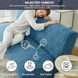 Stretch Armless Futon Sofa Cover- Futon Slipcover Full Queen Size Futon Couch Cover, Furniture Protector with Elastic Bottom, Washable, Polyester Spandex Jacquard Fabric (Orange, Medium(61"-73"))