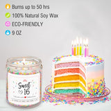 Homsolver 16th Birthday Gifts for Girls, Vanilla Cream Scent Best Ideas Birthday Presents for Daughter, Friends, Sister, Handmade Aromatherapy Candle Decorations