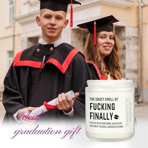Shqiueos Funny Graduation Gift for Her Him, Graduation Candle for Women Men Lavender Scented 7oz, 2026 Graduations Gifts for Masters Degree, College, High School, PhD Grad Gift for Nurse Law School