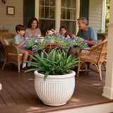 8 Bundles Artificial Flowers Plants for Outdoor Planters | 18.9 in Purple Large Fake Flowers | Spring Summer Look Real Plasic Faux Plant for Front Porch Pathway Garden Patio (Purple)