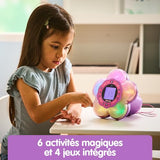 VTech - KidiMagic Galaxy Light Pink, 9 in 1 Children's Alarm Clock Radio with Light Effects, Projection of Aurora Borealis on the Ceiling, Speaker, Games, Gift for Children from 6 to 12 Years