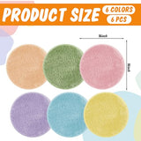 JarThenaAMCS 6Pcs Pastel Student Carpet Seats 16" Round Floor Seats Soft Circle Floor Rug Mats for Back to School Classroom Group Activity Learning Play Areas Supplies