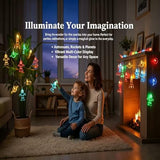 Fielegen 20 LED Children's Room LED String Light Astronaut Spaceship Rocket Outer Space Room Decor Holiday Party Lights for Kids Bedroom Decor, Children Birthday Party Holidays Wall Decorations