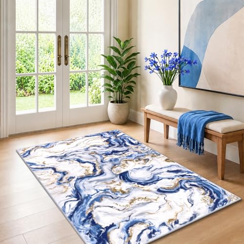 3x5 Washable Modern Abstract Area Rug Non-Slip Entryway Rug