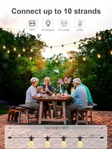 Svater Outdoor String Lights 150 FT, Patio Lights for Outside with Shatterproof Bulbs, IP65 Waterproof Commercial Grade LED Hanging Light for Backyard Bistro Market Cafe, Black