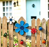 Metal Garden Wall Art Decorative Set of 4 Cute Ladybugs Outdoor Wall Sculptures