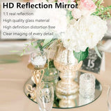 8 inch Glass Round Mirror Circle Wall Mounted for Bathroom, Living Room, Home Decor, Small Round Mirror Plate Trays for Wedding Table Centerpieces