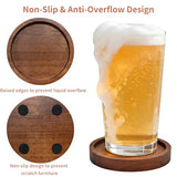 Wood Drink Coasters with Holder, Set of 4, Natural Absorbent Wooden Coasters for Drinks, Mode – lifestyle view