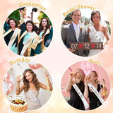 12Pcsk Blank White Satin Sash - DIY Senior Bride Pageant Sashes with Safety Pins, Plain Satin Sash for Pageants,Senior Sash,Custom Sash,DIY Personalized Sash for Birthday Party