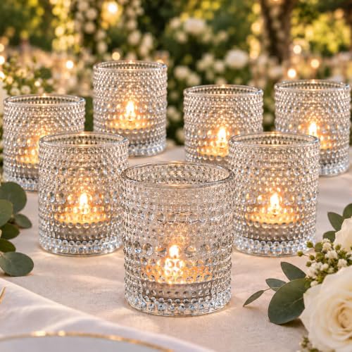 12 Pack Clear Votive Candle Holders,Glass Tea Light Candle Holder