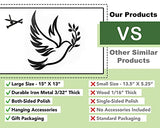 Vivegate Dove of Peace Olive Branch Metal Wall Art – Olive Branches Peace Black Outline White Dove Metal Wall Decor (Large - 15"X13", Dove)