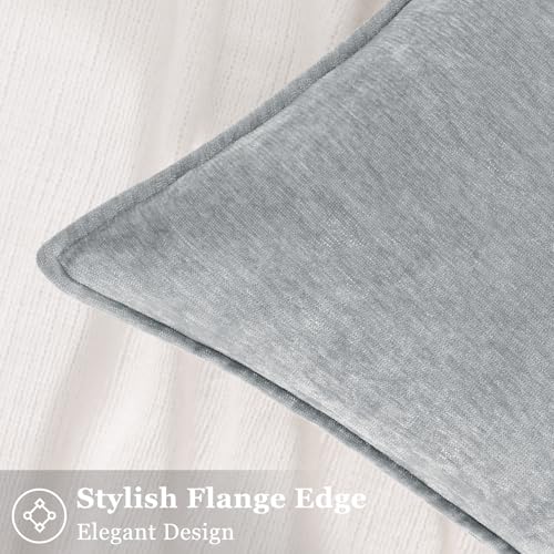 decorUhome Chenille Ultimate Gray Throw Pillow Covers 12x20 Set of 2