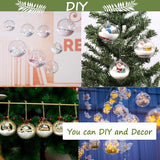 40PCS 80mm/3.14inch Large Clear Ball Ornaments, 20Set Clear Plastic Fillable Christmas Balls Shatterproof Ornament Bauble for DIY Crafts Wedding Party Decor Holiday Home Decor