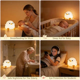 Duck Night Light, Cute DoDo Duck Lamp, Squishy Silicone Dimmable Bedside Light for Baby Nursery with Timer, Rechargeable Touch Nightlight for Boys Girls Room Decor, Birthday Gift for Kids