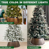 FORUP Metal Christmas Tree Collar, 20.8"/27.5" Inner Diameter Ring, Base Cover for Trees Up to 7.5Ft, Skirt Base Stand Protection from Pets (Bronze)