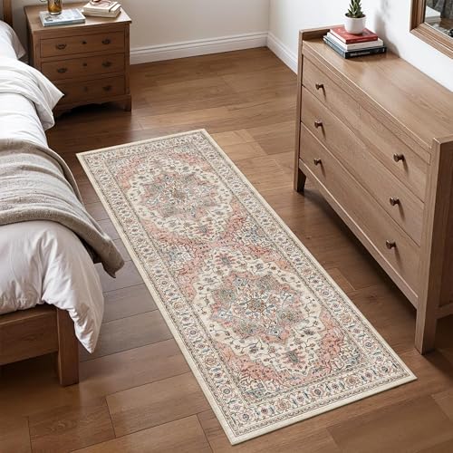 2x5 Vintage Runner Rug Low Pile Non-Slip Washable Kitchen Rug