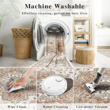 2x6 Vintage Runner Rug Low Pile Runners Non-Slip Machine Washable Rug Retro Distressed Print Lightweight Carpet for Hallway Kitchen Living Room Bedroom Laundry Room