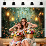 Spring Enchanted Forest Backdrop, Fairy Tale Wonderland Garden Backdrops for Photoshoot, Mushroom Butterfly Woodland Fairy Tea Party Decorations Photo Booth Studio Props Backdrops 7X5FT