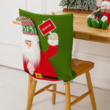 Christmas Chair Back 3D Santa Snowman Chair Slipcovers for Dining Room Restaurant Home Party Christmas Decoration