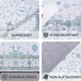 2x3 Area Rug Washable Entry Rug (Pale Sage Misty Blue)