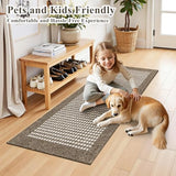 Laundry Room Runner Rug 2x5ft Non Slip Farmhouse Kitchen Floor Mats with Rubber Backing Machine Washable Indoor Doormat Low-Profile Carpet for Hallway Entryway(Brown)