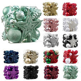 Christmas Ball Ornaments - 43pcs Shatterproof Christmas Tree Decorative Hanging Ornaments with Loop for Xmas Holiday Party Wreath Home Decoration, Mint Green(Combo of 10 Ball and Shaped Styles)