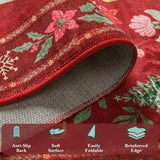 Christmas 2x6 Runner Rug for Hallway Kitchen Entryway, Red