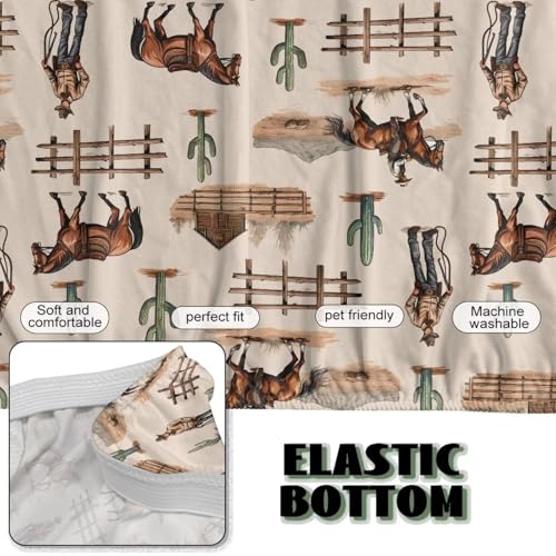Cowboy Horse Armless Futon Cover Elastic Couch Cushion Cover Removable Futon Sofa Bed Slipcover Adjustable Furniture Protector for Home Living Room Decorations
