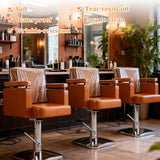 6 Pack Salon Chair Covers, 20" x 16" Universal Thick 12 Mil PVC Plastic Chair Protector for Hair Salon and Spa, Clear Chair Back Covers with Reinforced Black Seams