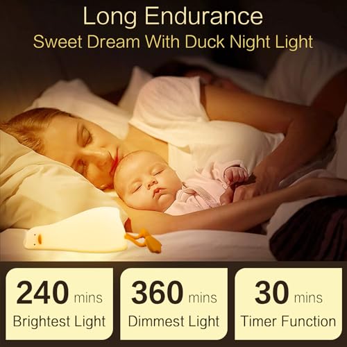 Existential Crisis Duck Lamp, Squishy Kid Cute Lying Flat Duck Night Light, Rechargeable Ducky Lay Touch Lamp, College White Elephant Gifts, Boy Girl Fun Birthday Gift, Safe Silicone Decor