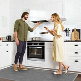 6ft Kitchen Runner Rugs Non Skid Washable, Rubber Backed Absorbent Jute Kitchen Rug Carpet Sink Mat Non Slip, Grey