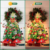 2FT Mini Christmas Tree, Small Christmas Tree with Lights, Prelit Tabletop Christmas Tree with 100 Branch Tips and 80+ DIY Ornaments, Christmas Decorations Indoor and Gifts for Men Women