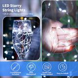 Cool White Fairy String Lights Battery Operated LED Starry Lights 7.2ft 20 LEDs Silvery Copper Wire for Christmas DIY Decoration Wedding Party (6 Pack)