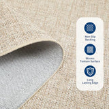 GarveeHome Easy Jute Rug 8x10 Washable Non Slip Solid Jute Living Room Rugs