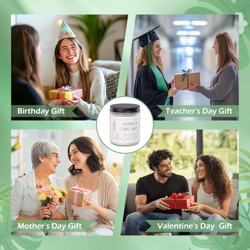 Vanilla Cupcake Scented Candle, Soy Wax 7 oz