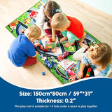 Booooom Jackson Car Rug for Kids, 59" x 31" Soft Non-Slip Play Mat with City Road Pattern, for Toddler Boy to Play Toy Cars in Playroom or Bedroom