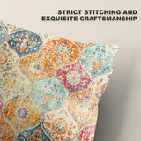 Boho Throw Pillow Covers 18x18 inch Set of 2,Soft Pillowcases Bohemia Carpet Printing Pattern Decorative Sofa Living Room Bed Square Pillow Case Cushion Cover-Cream Color